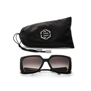 PHILIPP PLEIN Black Brown 56mm Square Sunglasses
